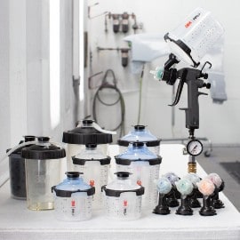 Tous les composants d'un kit de pistolet de pulvérisation 